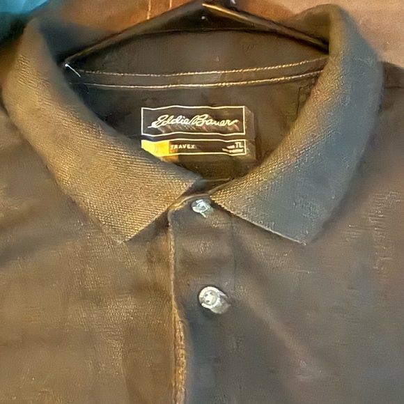 Eddie Bauer Polo Black Tall Large - Picture 3 of 3